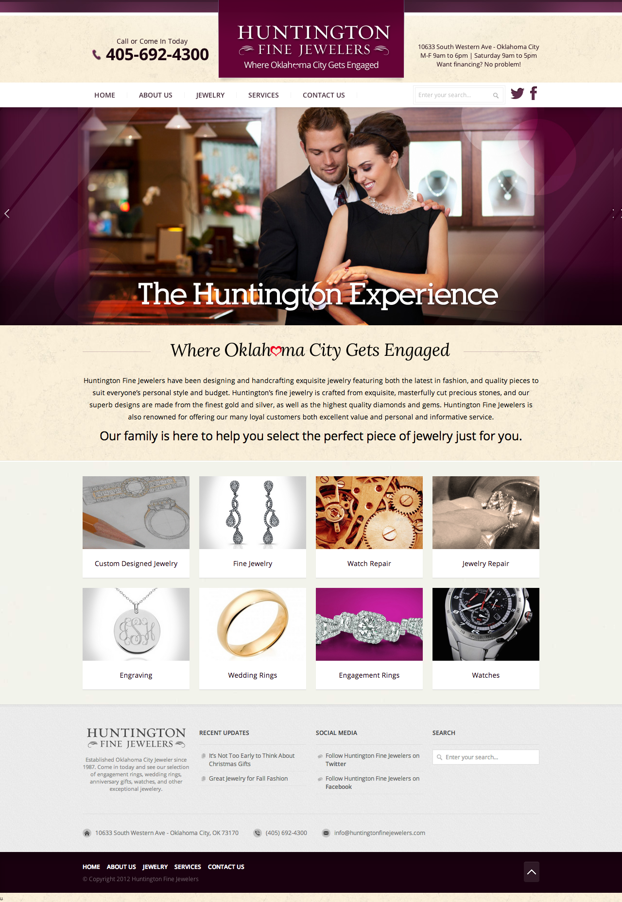OKC Business Website for Huntington Fine Jewelers